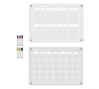 Calendrier magnétique en acrylique pour réfrigérateur, planificateur mensuel hebdomadaire avec tableau effaçable à sec, organiseur de messages pour la cuisine et la famille