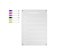 Calendrier magnétique en acrylique transparent pour réfrigérateur effaçable pour une planification hebdomadaire facile, inscriptible avec des marqueurs qui sèchent rapidement et se nettoient sans