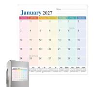 Calendrier Magnétique Frigo Calendrier 18 Mois de Janvier 2027 à Juin 2028 | Planificateur D'Emploi Du Temps Magnétique Pour Réfrigérateur Pour Casier Tableau Blanc Armoire Maison Bureau École