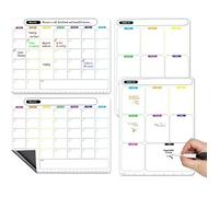 Calendrier Magnetique Frigo Tableau Blanc Effacable Magnetique Tableau Semaine Effacable 4 Pièces Menu Semaine