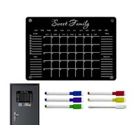 Calendrier Magnétique pour Frigo | Bloc-Note en Acrylique Réutilisable | Tableau Blanc Magnétique Multifonction Pour Planning Familiavec 6 Marqueurs Effaçables