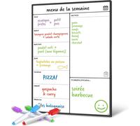 Calendrier Magnétique Pour Frigo - Planifier Les Repas Familiaux, Listes De Courses Ou Une Aide A L¿Étude - Tableau Aimanté - Hebdomadaire - En Français (A3)