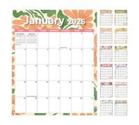 Calendrier magnétique pour réfrigérateur - Agenda journalier 2026 avec 12 mois - Calendrier magnétique décoratif - Compte à rebours - Pour liste de courses, salon, bureau, chambre d'étudiant