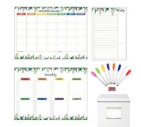 Calendrier magnétique pour réfrigérateur, aimants de calendrier pour réfrigérateur, ensembles de familles mensuels avec marqueurs et brouillons, organisation murale, planificateurs hebdomadaires