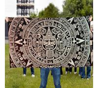 Calendrier maya - Drapeau d'extérieur personnalisé pour toutes les saisons - Bannière de jardin robuste avec œillets en laiton, résistante aux intempéries et à la décoloration, décoration de cour pour