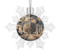 Calendrier maya End of the World Flocon de neige Ornements de Noël à suspendre Décorations de Noël Flocons de neige Fournitures pour décorations de fête, décorations de vacances, Nouvel An