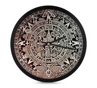 Calendrier maya End of the World Horloges murales à piles 25,4 cm ronde silencieuse horloge murale numérique silencieuse sans tic-tac horloges faciles à lire pour salon, salle de bain, cuisine, salle