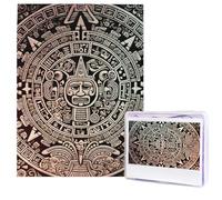 Calendrier maya - Puzzle de la fin du monde de 500 pièces - Puzzle en bois personnalisé - Art mural moderne - Décoration familiale - Puzzle photo pour adultes (51,8 x 38,1 cm)
