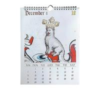 Calendrier médiéval 2025 avec chats étranges - Art insolite célébrant les félins dans un fantastique Moyen Âge pour les amateurs de chats et d'histoire