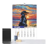 Calendrier mensuel 2025 avec de chiens mignons, calendrier mural à suspendre pour la maison et le bureau | Cadeau moderne pour les amoureux des chiens, calendrier adorable chiots, organisateur