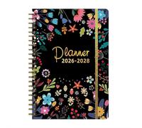 Calendrier mensuel 2026-2028 - Agenda mensuel sur 3 ans 2026-2028, planificateur de poche et organiseur, agenda à spirale à couverture rigide pour l'école et le bureau (A)