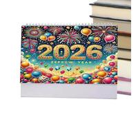 Calendrier mensuel 2026 Gem Art Desk | Peinture sur gemmes | Planificateur personnel de gestion du temps pour planifier des objectifs de liste de choses à faire