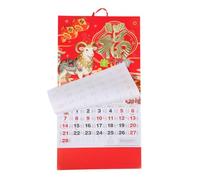 Calendrier Mensuel 2027 à Suspendre, Style Chinois, Rouge | Papier Épais, Texte Lisible, Rappels des Fêtes, Décor Mural pour Portes, Clous et Crochets