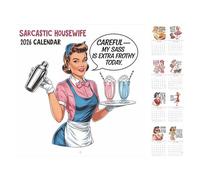 Calendrier mensuel | Calendrier mural drôle | 2026 Carnet de notes rétro à suspendre pour décoration de maison, chambre à coucher, lieu de travail, femme, ce qui facilite le suivi et la gestion