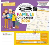 Calendrier mensuel compact famille organisée 2026: De septembre 2024 à décembre 2025