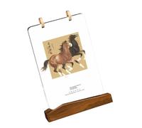 Calendrier Mensuel De Bureau 2026 Avec Présentoir En Acrylique Et Bois Année Du Retournement Du Cheval Pour La Maison Le Bureau Accents Bois Acrylique
