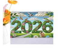 Calendrier mensuel de bureau - Calendrier mensuel 2026 - Janvier à décembre Gestion du calendrier Strass Art pour enseignants, étudiants, adolescents, adultes,