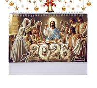 Calendrier Mensuel de Bureau - Calendrier Mensuel en Papier 2026 pour Bureau | Gestion d'Emploi du Temps Janvier à Décembre Art Strass pour Toute la Famille