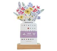 Calendrier mensuel de bureau fleuri 2026 pour cadeaux de vacances | Espace de notes inscriptibles pour la décoration du bureau et les cadeaux de vacances
