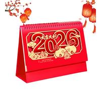 Calendrier mensuel de bureau | Nouvel An 2026 - Décoration d'intérieur chinoise - Année du cheval - Calendrier de table sur pied - Pour la maison, le bureau, le salon, la chambre à coucher, la table