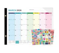 Calendrier mensuel effaçable à sec pour mur - Organiseur mural effaçable à sec de janvier 2026 à juin 2027 - Grand marqueur effaçable pour la maison, la cuisine, la salle de classe, le bureau, la