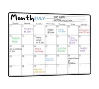 Calendrier mensuel et hebdomadaire tableau blanc pour réfrigérateur effaçable à sec tableau des corvées mensuel hebdomadaire