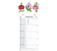 Calendrier mensuel Exacompta 16 x 33 cm Support Fleurs 2024 Multicolore