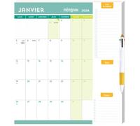 Calendrier mensuel janv-déc 2026 - Pad aimanté avec stylo 4 couleurs