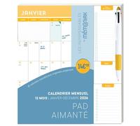 Calendrier mensuel janv-déc 2026 - Pad aimanté avec stylo 4 couleurs - Collectif - Editions 365 - broché - Calendrier