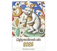 Calendrier mensuel médiéval 2026 étrange à suspendre - Art mural - Décoration d'intérieur