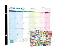 Calendrier mensuel mural effaçable de janvier 2026 à juin 2027 Grand calendrier réutilisable avec marqueur effaçable pour maison, cuisine, école, bureau, salle de classe