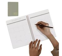 Calendrier mensuel - Planificateur et bloc-notes esthétiques et lisses, organisateur de planification concis avec liste de contrôle des tâches, journal familial, étudiant et enseignant, organiseur