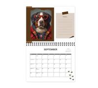 Calendrier mensuel pour chien, calendrier mural 2025 avec animaux mignons, calendrier mural amusant pour chiens