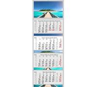 Calendrier mensuel XXL 2026 Maldives avec photo de 4 mois - Motif plage - Calendrier mural sans publicité - Calendrier photo de bureau - Calendrier à motifs - Calendrier multibloc (4 mois)