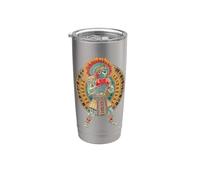 Calendrier mexicain MMA guerrier aztèque Gobelet isotherme en acier inoxydable double paroi