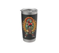 Calendrier mexicain MMA guerrier aztèque Gobelet isotherme en acier inoxydable double paroi