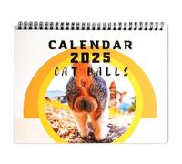 Calendrier mignon 2025, calendrier amusant du chat - Photos drôles de chats Calendrier de 12 mois - Calendrier vertical 2025, organiseur de calendrier familial pour enfants et adultes