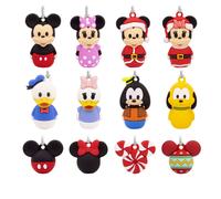 Calendrier miniature Hallmark Disney Mickey Mouse et ses amis, 11 pouces, en papier, avec mini-ornements de 1,5 pouces, lot de 13, incassable
