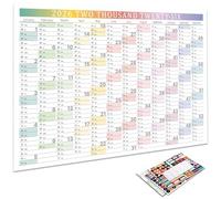 Calendrier moderne 2026 anglais à suspendre avec papier épais résistant déchirures, parfait pour la pratique des langues, décoration de la maison, organisateurs muraux, calendrier de