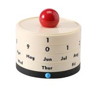 Calendrier motivant Calendar With Rotating Feature Perfect For Adding Personality To Workspaces Cadeaux sympas pour vos collègues(Milk white red balls)