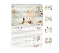 Calendrier Mur Mensuel Avec Bible - Calendrier De 12 Mes, Calendrier Mural 12 Avec Fil Métallique Avec Crochet | Peintures De Paysage Avec Aquarelle Naturelle 2025 Histoires De