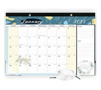 Calendrier Mural 2023-2024 Calendrier de Bureau Mensuel Calendrier familial Papier Épais avec Couvercle Transparent en Plastique, 31 cm x 43 cm (Fleurs)