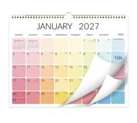 Calendrier mural 2024-2025 de juillet 2024 à décembre 2025 avec papier épais, 38,1 x 29,2 cm, calendrier parfait pour l'organisation