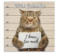 Calendrier Mural 2024 - Calendrier Chat Drôle 2024, Janvier 2024 - Décembre 2024, Calendrier Mural Cadeau Drôle Chat