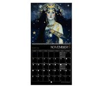 Calendrier mural 2024, calendrier lunaire 2024, calendrier lunaire mural avec phases lunaires de la déesse - décorations astrologiques suspendues calendrier lunaire 2024 pour salon, chambre à coucher
