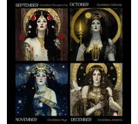 Calendrier mural 2024, calendrier mural 2024, déesse astrologie, art mural 2024, phase de la lune, décorations astrologiques suspendues, calendrier lunaire 2024, pour salon, chambre à coucher, bureau