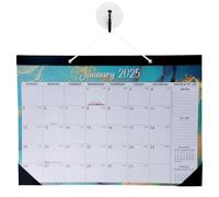 Calendrier Mural 2025-2026, 43x30,5cm, 18 Mois Calendrier Mensuel Janvier 2025-Juin 2026, Calendrier Familial avec Couvercle, Ligne Pointillée, Protège-Coins, Planificateur pour Organiser Maison (E)