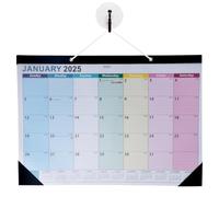 Calendrier Mural 2025-2026, 43x30,5cm, 18 Mois Calendrier Mensuel Janvier 2025-Juin 2026, Calendrier Familial avec Couvercle, Ligne Pointillée, Protège-Coins, Planificateur pour Organiser Maison (C)