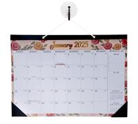 Calendrier Mural 2025-2026, 43x30,5cm, 18 Mois Calendrier Mensuel Janvier 2025-Juin 2026, Calendrier Familial avec Couvercle, Ligne Pointillée, Protège-Coins, Planificateur pour Organiser Maison (D)
