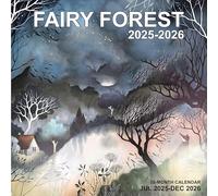 Calendrier mural 2025-2026 sur le thème des animaux de la forêt féérique de juillet 2025 à décembre 2026, 18 mois, calendrier de bureau de 20 x 29 cm pour cadeaux de Nouvel An et de Noël
